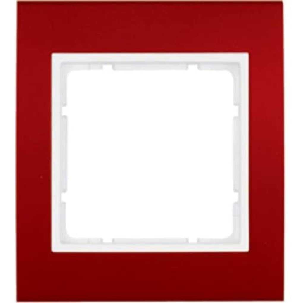 Berker 10113022 Rahmen 1fach B.3 Alu, rot/polarweiß Mesch Shop Berker 10113022 Rahmen 1fach B.3 Alu, rot/polarweiß Mesch Shop